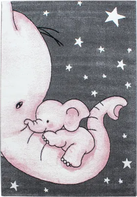 Produktbild von Kinderteppich Elefant Pink 200 x 290 cm Rechteckig
