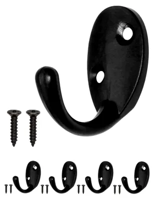 Produktbild von 4er Set Garderobenhaken aus Eisen, Schwarz