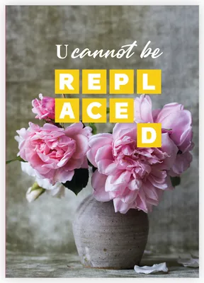 Produktbild von 4x Abschieds Blumen Grußkarte: U cannot be replaced