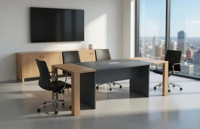 Productafbeelding van Moderne vergadertafel, conferentietafel, houten bureau, kantoormeubilair