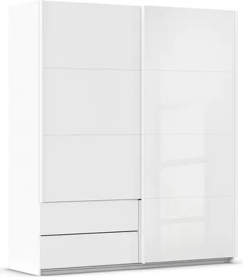 Produktbild von Schwebetürenschrank Elara mit Glas | alpinweiß / weiß