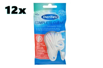 Produktbild von Dentek Complete Clean 12 x 40 Stück Zahnseide-Sticks