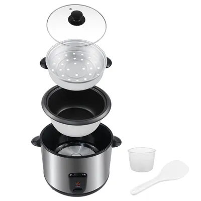 Produktbild von OZAVO Reiskocher 2.2L Warmhaltefunktion Mit Dampfkorb, Löffel und Messbecher, 900 W, Schnellkochfunktion