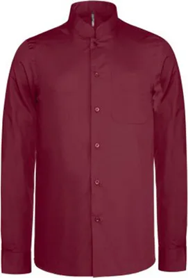 Image de Kariban Chemise Homme Col montant Manches Longues PC2540 (M) (Rouge Vin)