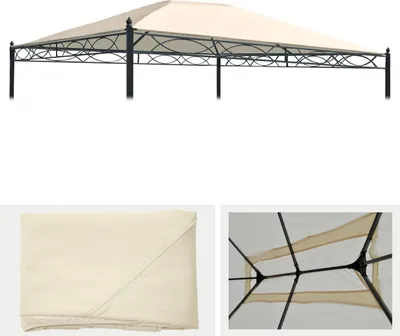 Immagine prodotto di Copertura di ricambio per pergola a padiglione Cadice 4x3m ~ crema