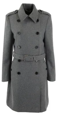 Produktbild von Damen Trenchcoat Mantel mittellang mit verstellbarem Gürtel und Manschettenriemen Grau S