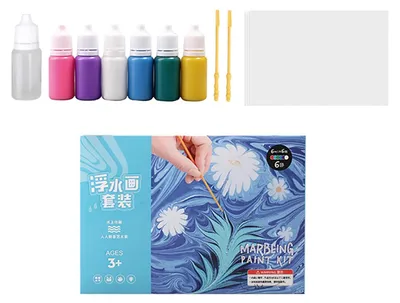 Imagen del producto de Kit de pintura mármol con 6 colores y 30 hojas de papel