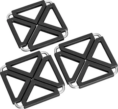 Produktbild von Hitzebeständige Untersteller 3-teilig schwarz Metall 12-22cm