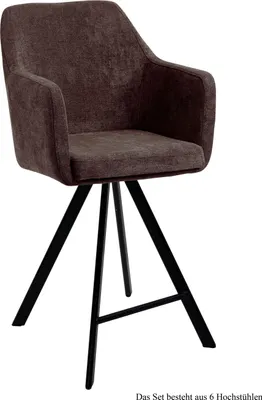 Produktbild von Thekenstuhl (6er-Set) Delilah 57x104x60 Schwarz/Braun