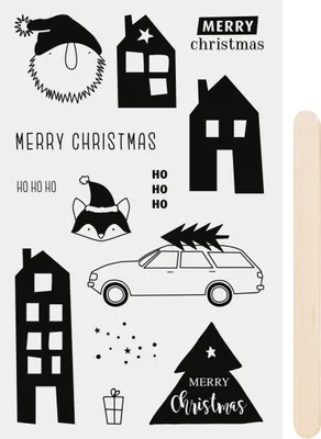 Productafbeelding van Heyda 203780941, krassticker "Kerst", 100 x 190 mm, zwart, 1 vel