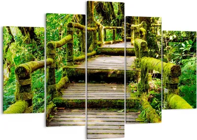 Produktbild von Bild auf Leinwand - Leinwandbild - Asien natur park brücke - 150x100cm - Wand Bild - Wanddeko - Leinwanddruck - Bilder - Kunstdruck - Wanddekoration - Leinwand bilder - Wandkunst - EA150x100-2417