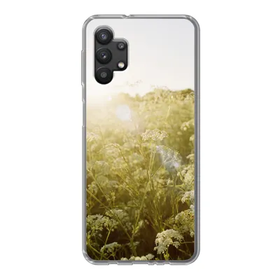 Produktbild von MuchoWow® Handyhülle Schutzhülle Hülle für Samsung Galaxy A32 5G Blumen - Weiß - Frühling Silikon Softcase Handy Hülle - Softcase