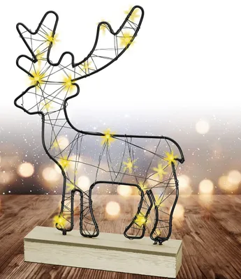 LED-Rentier 20 LEDs, Weihnachtsdeko, 19x4,5x30,5 cm
