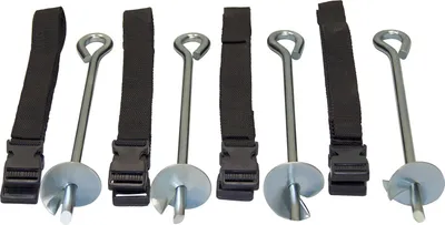 Image de KANGUI Kit ancrage au sol - 4 sardines de fixation et sangles - Adaptable - Universel