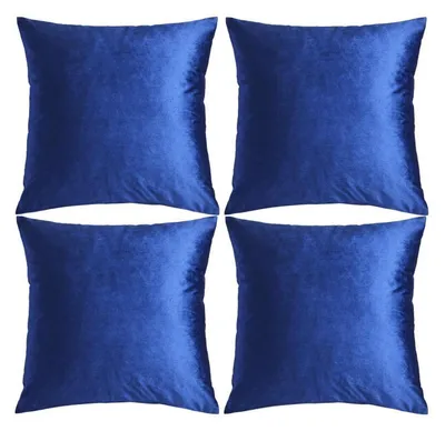 Produktbild von Kissenbezüge Quadratisch Weich Samt Blau 50 x 50 cm 4 Stück