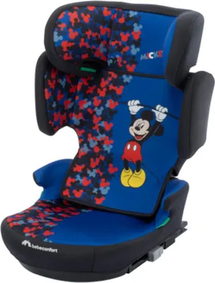 Obrázek produktu pro Bebeconfort Disney Hera i-Fix, Dětská autosedačka, 3,5-12 let, Mickey Mouse Skládací dětská autosedačka, Lehká (4,4 kg), 14 poloh opěrky hlavy, Fun Mickey