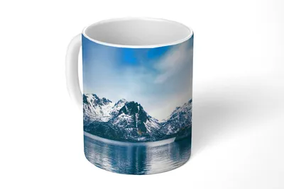 Produktbild von KitchenYeah® Tasse Kaffeetasse Kaffeebecher 350 ml Wasser - Berge - Natur Teetasse - Fototasse - Becher - Keramikbecher - Teebecher - Kaffeetasse - Bürotasse