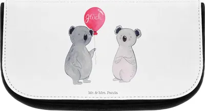 Produktbild von Mr. & Mrs. Panda Make-up Täschchen Koala Luftballon - Weiß - Geschenk, Kulturtasche, kosmetiktäschchen, Geburtstag, Organizer, Beauty Bag, Party, Schminktasche klein