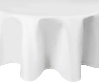 Produktbild von DecoHomeTextil Gastro Edition Tischdecke Rund 120 cm Weiß | Damast 100% Baumwolle, feinste Vollzwirn Qualität aus hochwertigem Ringgarn