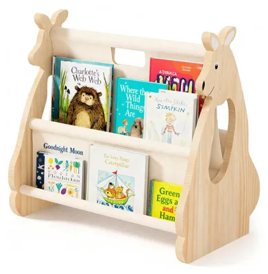 Kinderbücherregal aus Holz, 3 Fächer, Aufbewahrungsbox, 47,5x31x41 cm