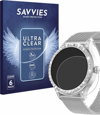 Produktbild von 6x Für Powerwill Smartwatch 1.27" Schutzfolie Savvies Displayschutz Display Schutz Folie Klar Transparent