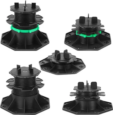 Immagine prodotto di Izrielar 20X Supporti regolabili 42–60 mm con anello di fissaggio | Supporti regolabili in altezza per terrazze con piastrelle | Robusta sottostruttura per esterni