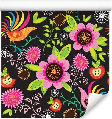 Produktbild von 10m VLIES TAPETE Rolle Blumen Flora Ornamente Vügel Folklore Muster XXL