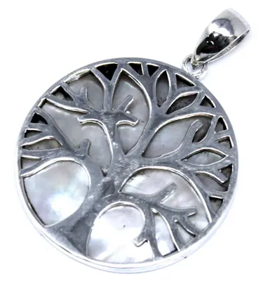 Imagen del producto de Colgante de Plata Árbol de la Vida 30mm - Madre Perla