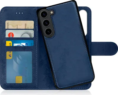 Produktbild von MyGadget Flip Case Handyhülle für Samsung Galaxy S23 Plus - Magnetische Hülle aus Kunstleder Klapphülle - Kartenfach Schutzhülle in Dunkel Blau
