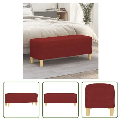 Image de The Living Store Banc rouge vin 100x35x41 cm Tissu