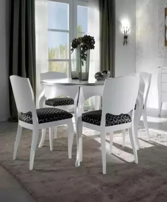 Produktbild von Esstisch Esszimmer Holz Weiß Rund Tisch Klassisch Italienische Möbel Tische Neu