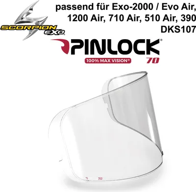 Obrázek produktu pro Scorpion Exo Pinlock DKS107 čirý Maxvision 70 (2000/-Evo, 1200, 710, 510, 390)