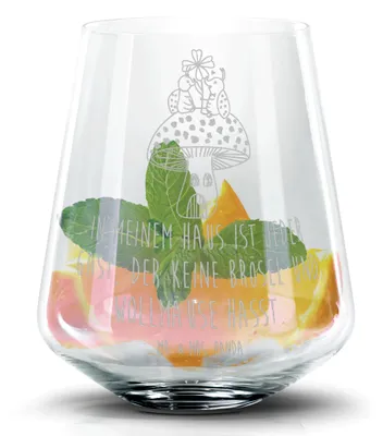 Produktbild von Mr. & Mrs. Panda Cocktail Glas Marienkäfer Fliegenpilz - Transparent - Geschenk, Haus, Highball, Wohnung, Aperol, Cocktailglas, Trinkglas, Zuhause, Fleigenpilzhaus