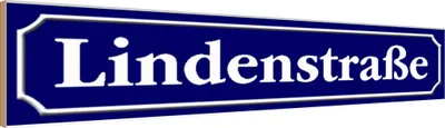 Produktbild von vianmo Holzschild 10x46 cm Lindenstraße Straßenschild
