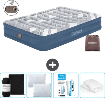 Produktbild von Bestway Luftmatratze - 2-Personen - 152 x 203 x 36 cm - Blau - Inklusive Zubehör
