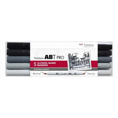 Obrázok produktu pre Tombow | ABT PRO alcohol-based marker set Cold gray colours 5pcs