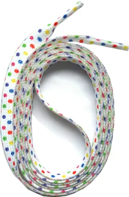Produktbild von SNORS bedruckte Schnürsenkel flach - PUNKTE BUNT - 10mm - 140cm