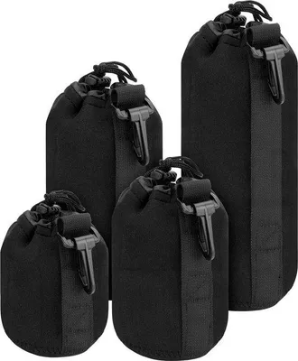 Image de Pochettes noires en néoprène pour objectifs d'appareil photo, imperméables, 4 tailles
