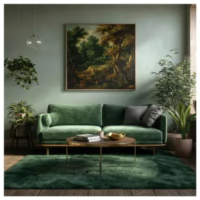 Produktbild von PASSUA Kurzflor-Teppich Plush, rechteckig, 200x240 cm, Dunkelgrün