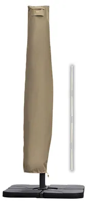 Produktbild von Elzusha - Schutzhülle für Sonnenschirme, Taupe, 330 x 300 cm - Wetterbeständiges Polyester