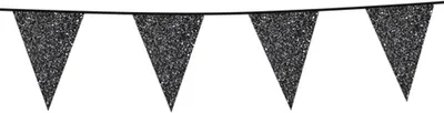 Produktbild von Glitzer Wimpelkette schwarz 6m