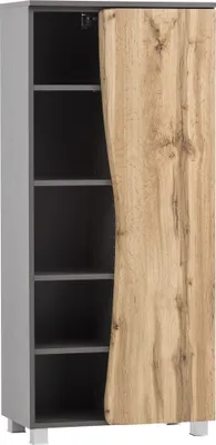 Zdjęcie produktu dla Midischrank >Kaprun< (B/H/T: 60x130x35 cm) in graphit - 60x130x35 (BxHxT)