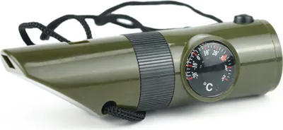 Produktbild von 7-in-1-Notfallpfeife, multifunktionale Outdoor-Sicherheitspfeife mit Kompass-Signalspiegel, LED-Licht fuer Camping, Wandern, ueberleben, Bootfahren, Angeln