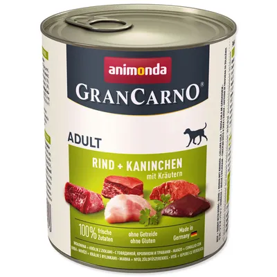 Produktbild von ANIMONDA GranCarno Adult Beef  rabbit and herbs - Nassfutter für Hunde - 800g
