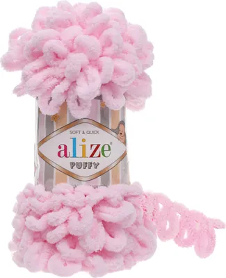 Produktbild von 100g Strickgarn Alize Puffy, patentierte Neuheit, Schlaufen-Stricken ohne Nadeln