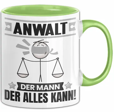 Produktbild von Anwalt Tasse Geschenk für Anwalt Der Mann Der Alles Kann Geschenkidee zum Geburtstag (Grün)