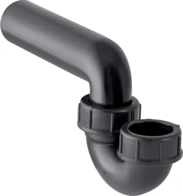 Produktbild von Geberit Rohrbogen DN 50/50 vertikal/horizontal PE-HD Schwarz