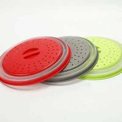 Produktbild von Magnetronabdeckung, 3 Stück, kunststoff, für Gemüse und Obst, BPA-frei, grün + rot.