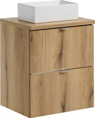 Immagine prodotto di Moderno Mobile Da Bagno Da 50 Cm Con Piano E Lavabo Da Appoggio Bianco