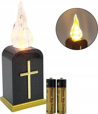 Obrázok produktu pre LED sviečka s realistickým efektom plameňa, čierna a zlatá – 1 kus